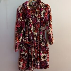 VERA Bradley Rosewood Fleece Hooded Robe